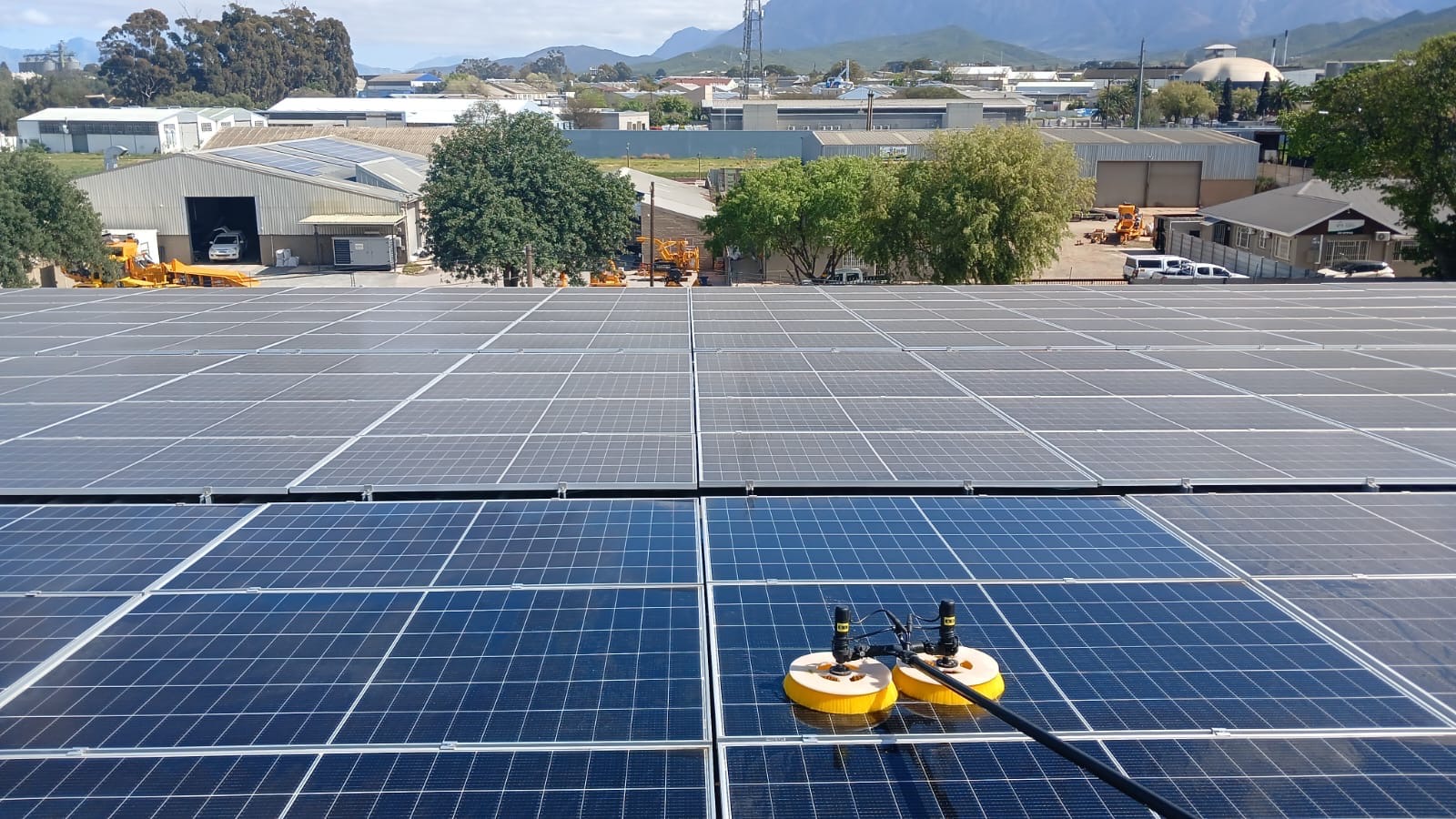 Solar Panel Cleaning in action