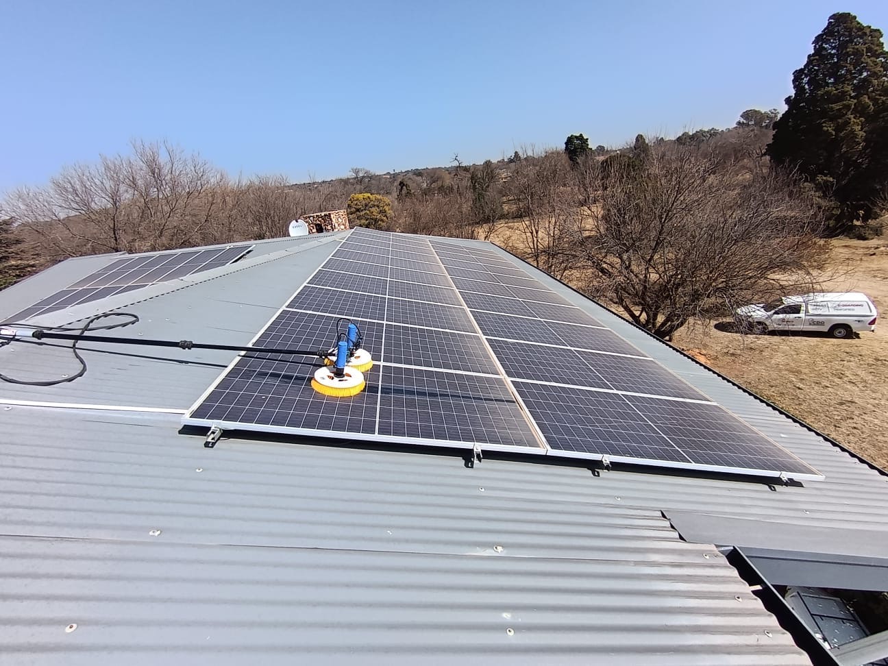 Clean Solar Panel Array shining