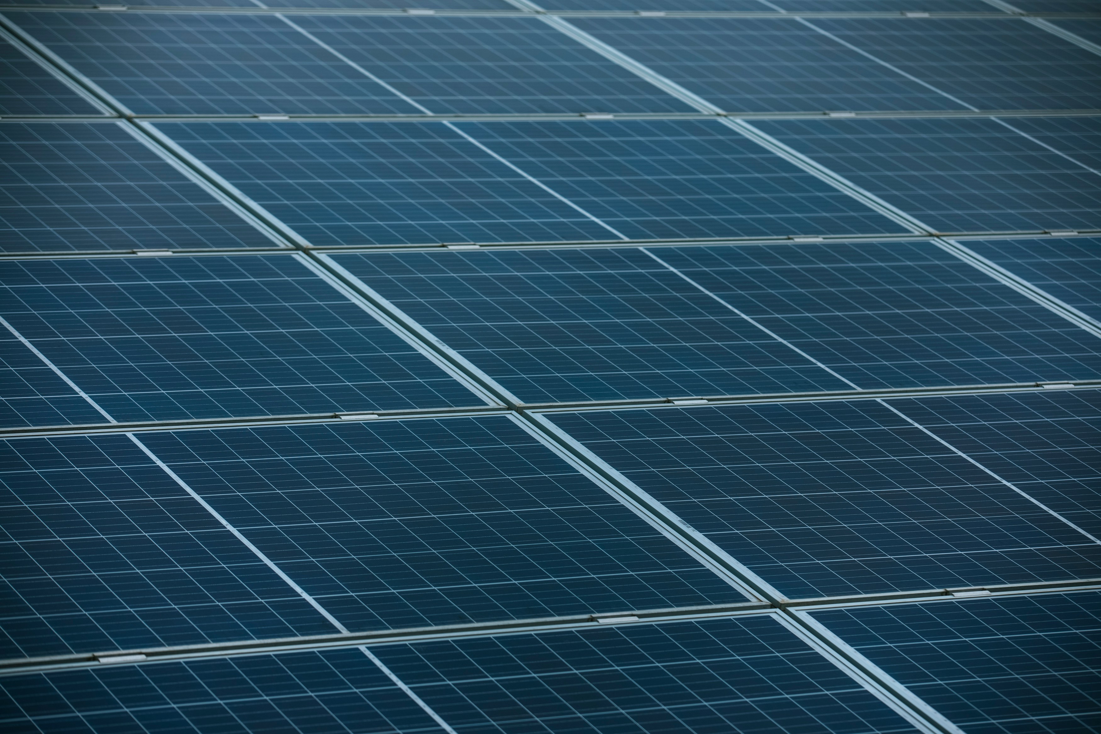 Close up of clean solar panel surface